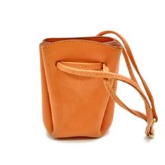 エルメス ヴェスパポーチ オレンジ ミニ アクセサリーポーチ バッグチャーム レザー ABランク 中古