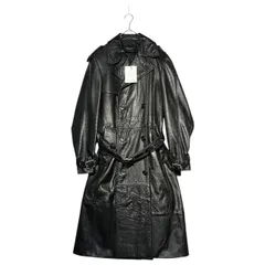 COACH(コーチ) 22AW OLD COACH BAG Reconstructed Leather Trench Coat オールド コーチ バッグ 再構築 レザー トレンチ コート ブラック ヴィンテージレザー解体再構築品 一点物 ランウェイ着用