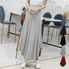 上品なシルエットの変形ハイウエストスカート ブラック グレー ネイビー ワインレッド TK0863