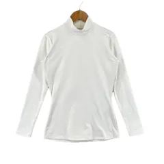 美品 UNDER ARMOUR アンダーアーマー トレーニングウェア 総柄 オールシーズン 長袖Tシャツ ポリエステル ホワイト レディース M【古着】【中古】【送料無料】
