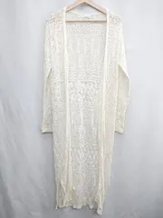 ◇ ⊂ CECIL McBEE セシルマクビー メッシュニット 長袖 ロングカーディガン サイズM アイボリー レディース E  【1502030033830】