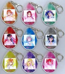 [중고] 잡화 Aquars(재킷 일러스트) 아크릴 키홀더 9개 세트 [CD LoveLive! Sunshine!! Second Solo Concert Album] 애니메이트 전권 연동 구입 특전