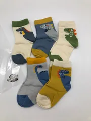 キッズ　ソックス　5足　セット　恐竜　Sサイズ　11㎝〜14㎝　約1歳〜3歳　靴下　子供　可愛い　5色　カラー