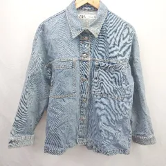 ◇ ⊇ ZARA ザラ デニム生地 長袖 デニムジャケット サイズS ブルー系 レディース E  【1507160029395】