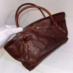 【二縁】レザー トートバッグ／ダークブラウン系／USED良品