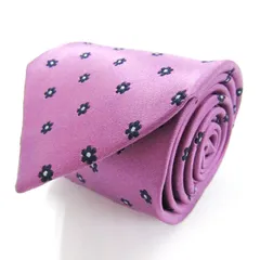 クリケット ブランドネクタイ 花柄 シルク 日本製 メンズ パープル CRICKET 【中古】