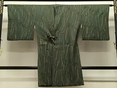 平和屋着物＃道中着　絞り　杢目文様　ロング丈　正絹　逸品　未使用　CAAV5743id