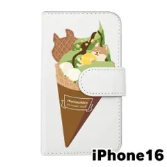 【新品未使用】 iPhone16 アイフォン16 スマホケース 手帳型 (色：ホワイト×柄：柴犬アイス) moimoikka モイモイッカ 犬 動物 アニマル flip2-ip16-wh-20116のサムネイル