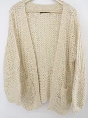 ◇ w closet ダブルクローゼット ニット 長袖 カーディガン サイズF ライトベージュ系 レディース P  【中古】 【1210110008530】
