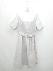 ◇ MEW 'S REFINED CLOTHES 뮤즈 리파인드 클로즈 반소매 무릎 길이 길이 원피스 사이즈 M 오프 화이트 계 여성 P [1406110022649]
