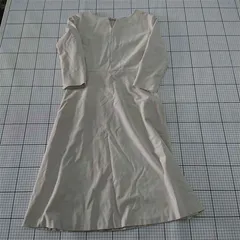 ◇ ⊇ WORK TRIP OUTFITS 長袖 膝下丈 ノーカラージャケット 組下ワンピース サイズL ライトベージュ系 レディース E  【1509100076803】