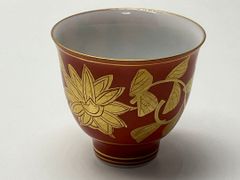 京焼清水焼　赤絵ぐい呑　陶清