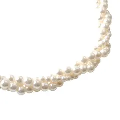 【ホワイト×ワンサイズ】[Cream dot. クリームドット公式] ネックレス レディース 小粒 パール 3連 編み込み 捻り ツイスト ボリューム 上品 結婚式 お呼ばれ ドレス シンプル カジュアル 小物 大人 ショート 女性 