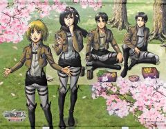 【中古】タペストリー キービジュアル B2タペストリー 「進撃の巨人 ～お花見調査兵団～」