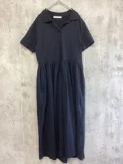 E hyphen world gallery PEACE イーハイフンワールドギャラリーピース　半袖ロングワンピース　黒　レディース　Fサイズ