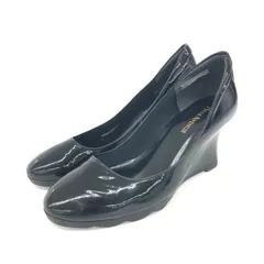 hills avenue ヒルズアベニュー  パンプス  ブラック ウェーブソール エナメル レディース　240001118604