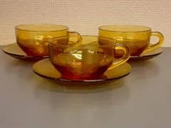 昭和レトロ　アデレックスコーヒー紅茶兼用カップ&ソーサー3客セット