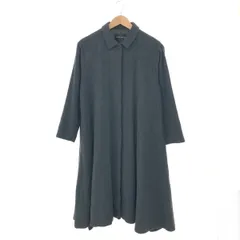 mizuiro ind ミズイロインド ロング Aライン チビ襟 コート   グレー ウール混 レディース 　240001141203