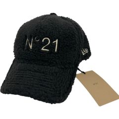 【N°21/ヌメロ ヴェントゥーノ】ボア ベースボールキャップ キャップ コットン ブラック レディース 【中古】【真子質店】【GD】