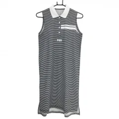 PGGパーリーゲイツ ノースリーブワンピース 黒×白 ボーダー  レディース 0(S) ゴルフウェア PEARLY GATES