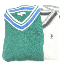 ◇ Θ 《 U.S. POLO ASSN.ユーエスポロアッスン まとめ売り2点セット サイズL ニットベスト メンズ 》 E  【1501230033664】
