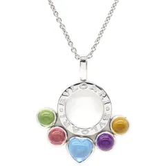 ブルガリ BVLGARI ネックレス アレグラ マルチストーン K18WG ピンクトルマリン アメシスト シトリン ブルートパーズ ペリドット ホワイトゴールドXマルチカラー ペンダント 18K 750WG ハート 【中古】