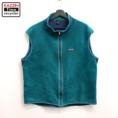 90s USA製 vintage patagonia サイクリング 2トーンカラー フリース ベスト メンズ 表記XLサイズ