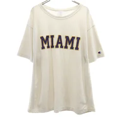 Champion チャンピオン MIAMI 半袖 リバースウィーブ Tシャツ L アイボリー メンズ 古着