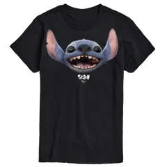【送料無料】 ディズニー メンズ Tシャツ トップス Disney's Lilo & Stitch Live Action Men's Face Graphic Tee Black