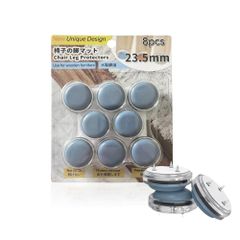 フッ素加工 傷防止 家具スライダー 破れない サイズ選び不要 木製脚用 椅子カバー カバー マルチサイズ 椅子の脚 椅子用 保護パッド 椅子脚キャップ 丸形 長方形 椅子の足カバー 正方形 製品サイズ23.5mm お掃除ラクラク 8個 椅子脚カバー 青い