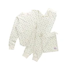 ☆ サックス ☆ JEMORGAN レディース ワッフル花柄３点セット ワッフル 生地 セットアップ JEMORGAN サーマル JD570-59S 花柄 かわいい ルームウェア 上下セット レディース ロンT パジャマ 部屋着 小花柄 ワッフル生地 アメカジ
