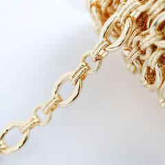 真鍮製 14KGP 金アレ対応 切替 デザイン チェーン 9×2mm アクセサリーチェーン ハンドメイド アクセサリー パーツ 切り売り 約18cm
