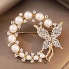 ブローチ コサージュ 蝶 パール 上品 卒園 卒業式 入園 入学式