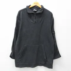 M/古着 長袖 ハーフジップ フリース ジャケット メンズ 00s 濃グレー 霜降り他 23dec04 中古 アウター
