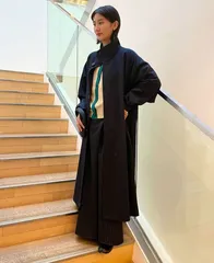 CABaN ウールギャバジン スタンドカラーコート ブラックM CABaN ウールギャバジン スタンドカラーコート | CABaN