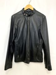 Haruf ハルフ ラムレザーブルゾン シングルライダースジャケット 羊革 サイズ: M カラー: ブラック メンズ トップス