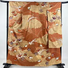 吾妻徳穂 落款あり オレンジ桜橘 振袖 身丈158 - メルカリ