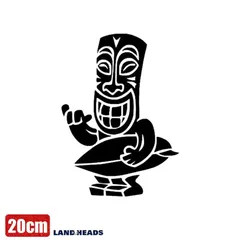 車 ステッカー 20cm トーテムポール アロハ ハワイ インディアン 仮面 ティキ アステカ マヤ給油口 おもしろ バイク おしゃれ 転写式