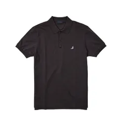 LANVIN ランバン / 鹿の子 ポロシャツ セミワイドカラー 半袖 コットン100％ ワンポイント ワッペン ダークパープル 407404のサムネイル