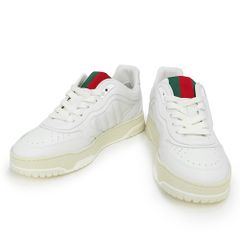 グッチ リウェブ #37 24cm ウェブ ストライプ シューズ 靴 スニーカー レザー ラバー ホワイト 白 785728 箱付 GUCCI（新品・未使用品）