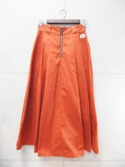 DANTON ダントン WEST POINT プリーツ ロングスカート 無地 オレンジ系 36サイズ JD-5053WTC