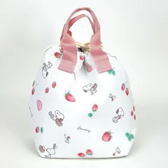 スヌーピー 保冷巾着トートバッグ ストロベリー ピンク ランチ SNOOPY