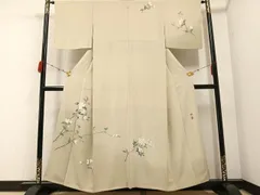 A5 単衣 京加賀友禅 百貫達雄監修 藤鼠色 色無地 縮緬 正絹 着物 K12 商品検索 - 銀座きもの青木｜長く大切に着続けて頂きたい上質な