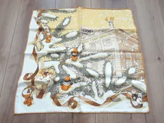 希少】エルメスクリスマス シルク ミニスカーフ 41x41cm HERMES ppdb