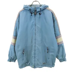 アディダス 80s オールド デサント製 トレフォイルロゴ ナイロンジャケット M ライトブルー adidas 裏ボア フーディー メンズ
