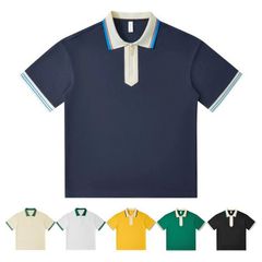 Tシャツ カットソー 半袖 メンズ レディース ポロシャツ 配色 Ｔシャツ 半袖ポロシャツ カジュアル ゆったり 夏 夏服 学院風 半袖Tシャツ tシャツ 半袖ポロシャ zzr06305371f0e7