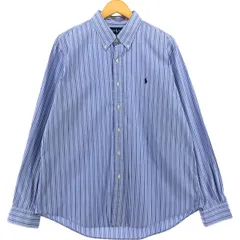 古着 ラルフローレン Ralph Lauren CUSTOM FIT 長袖 ボタンダウンストライプシャツ メンズXL相当/eaa521566