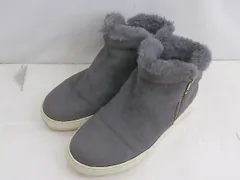 ◇ green label relaxing UNITED ARROWS サイドジップ 裏ボア ショート ムートン ブーツ サイズ M グレー レディース P  【1210240006246】