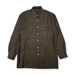 90s RAIKA NEW BASIC ライカ チェック 長袖シャツ M/ベージュ×ブラック メンズ ビンテージ