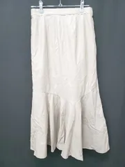 ◇ ⊇ ◎ ●未使用● RETROGIRL タグ付き フェイクレザー ロング マーメイド スカート サイズF ベージュ レディース E  【1505290038294】